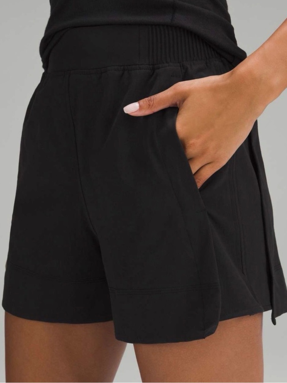 lululemon athletica Black Athletic Shorts with High-Rise Waistband
